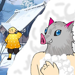 �u�ɔV���[�H�v�u�q�q�q�c�I�v